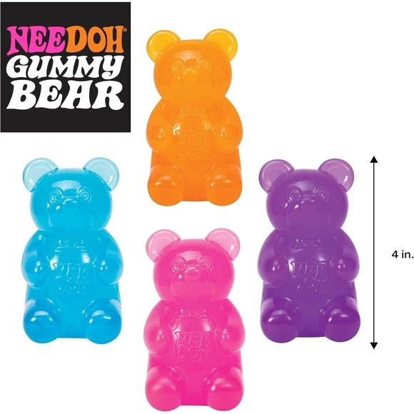 NeeDoh Gummy Bear ORANGE Fidget Stress Toy Squishy Nee Doh FAST SHIP Authentic - Picture 2 of 6
